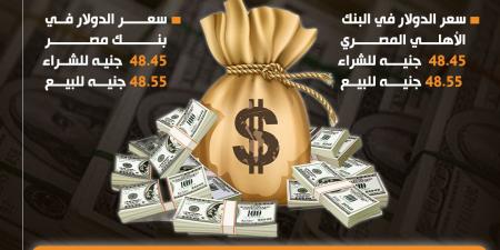 48.55 جنيهًا للبيع.. سعر الدولار اليوم الخميس في مصر 10 أكتوبر 2024 - نبض مصر