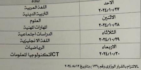 تعليم الجيزة تعلن جداول امتحانات شهر أكتوبر 2024 - نبض مصر