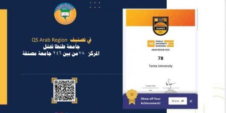 في تصنيف QS Arab Region: جامعة طنطا تحتل المركز ٧٨ من بين ٢٤٦ جامعة مصنفة - نبض مصر