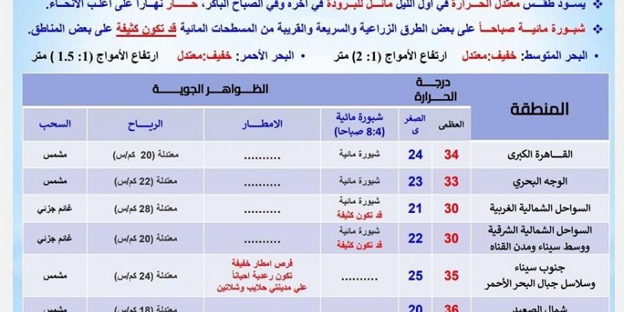 بدء أسبوع التلزيق.. الأرصاد تكشف حالة الطقس اليوم الأحد والأيام المقبلة في مصر - نبض مصر