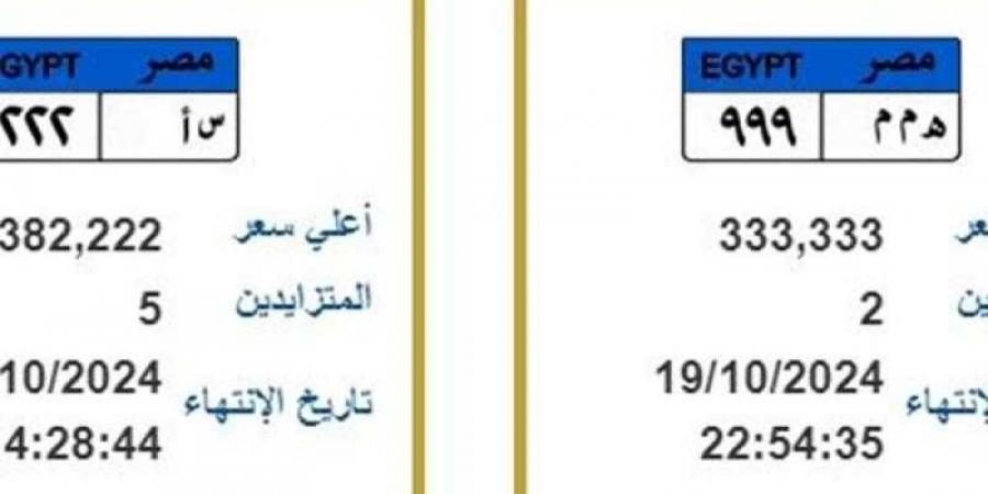 لوحات معدنية مميزة جديدة تدخل المنافسة بأسعار تصل لـ600 ألف جنيه - نبض مصر