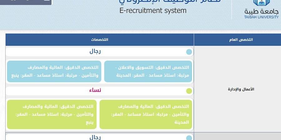 وظيفة جامعة.. جامعة طيبة تعلن وظائف أعضاء هيئة تدريس في عدد من التخصصات - نبض مصر